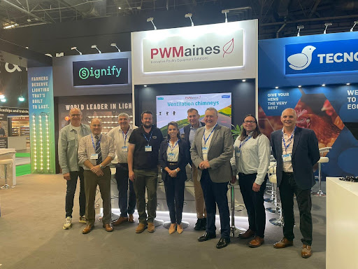 PW Maines team showcasing innovative Poultry Housing, lighting, and environmental control solutions at the British Pig & Poultry Fair 2026.